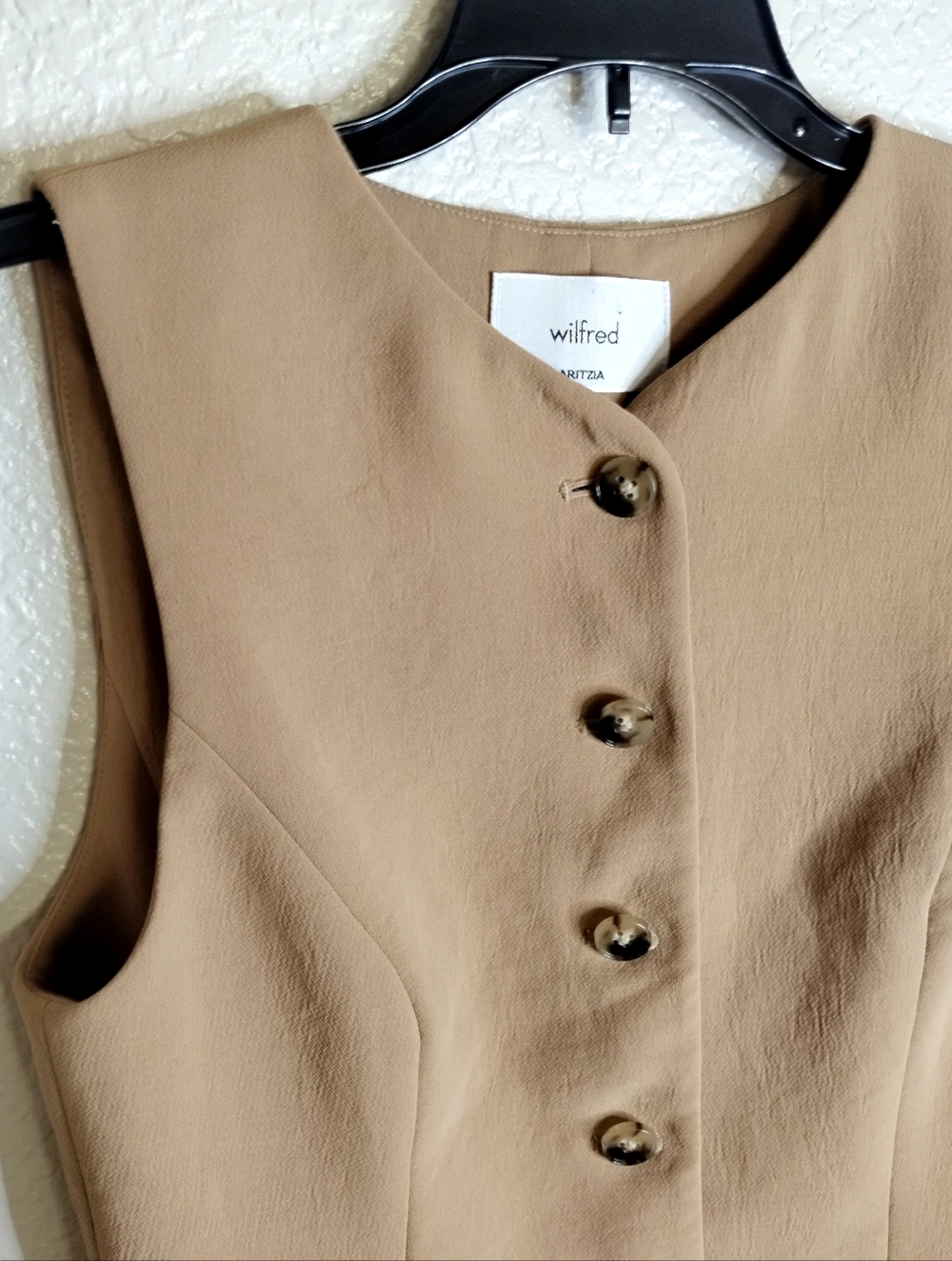Aritzia Wilfred Regal Button Down Vest Crepette Sz 2 - Picture 3 of 8